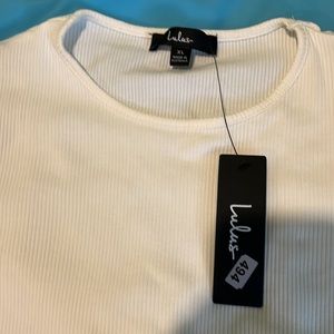 NWT Lulu’s Cream Ribbed Thong Bodysuit